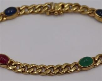 JEWELRY Italian kt Gold Colored Gem Bracelet