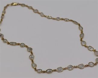 JEWELRY kt Gold and Raw Diamond Slice Necklace