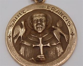 JEWELRY kt Gold Pendant of St Francis
