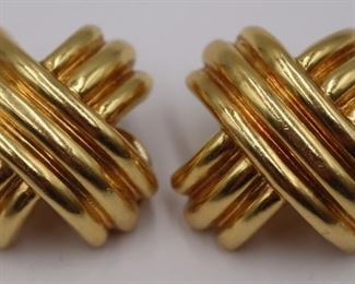 JEWELRY Pair of Tiffany Co kt Gold XForm