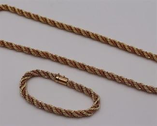 JEWELRY Pc kt Gold Rope Twist Suite