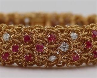 JEWELRY Signed kt Gold Diamond and Ruby