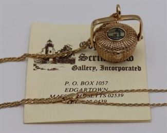 JEWELRY Signed kt Gold Nantucket Basket