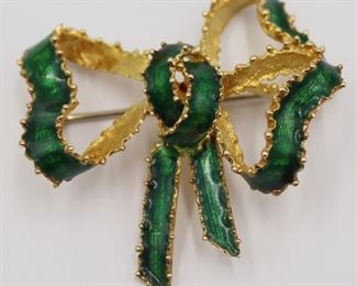 JEWELRY Tiffany Co kt Gold and Enamel Bow