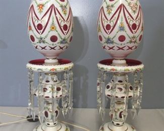 Large And Impressive Pair Of Bohemian Glass Luster