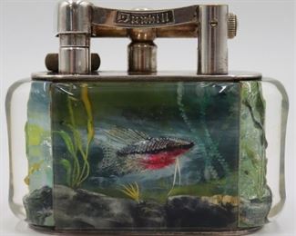 Large Dunhill Aquarium Lighter with Fish