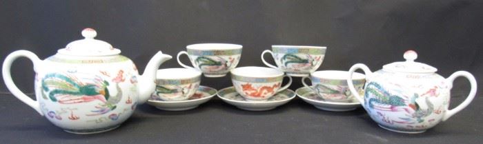 Lot of Chinese Porcelain Dragon Phoenix