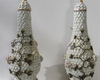 Pair Of Porcelain Floral Decorated Lamps