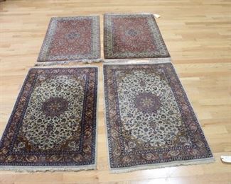 Pair Of Vintage Finely Hand Woven Area Carpets