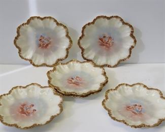 Set Of Limoges Porcelain Cherub Plates