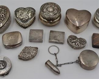 SILVER Assorted Silver Pillboxes and Decorative