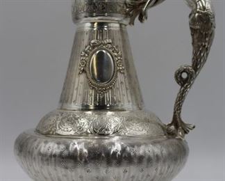 SILVER Exceptional Signed French Silver Ewer