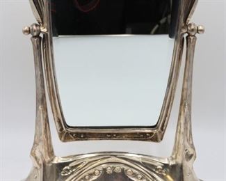 SILVERPLATE Art Nouveau Silverplate Vanity Mirror