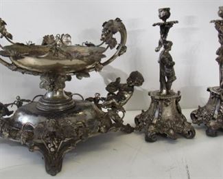 Silverplate Piece Centerpiece Together With A