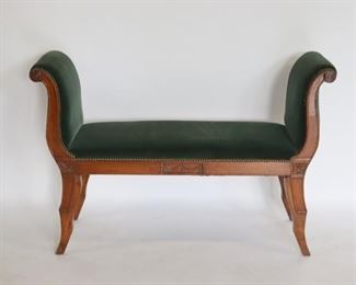 th Century Upholstered High Arm Bench