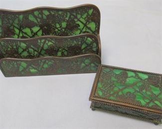 Tiffany Studios Bronze Grapevine Letter Holder