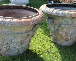 Vintage Fine Quality Pair Of Bacchanal Patinated