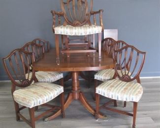 Vintage Mahogany Banded Dining Table Leaves