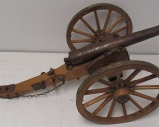 Vintage Wood And Metal Cannon
