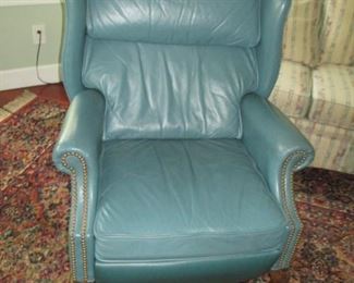 Green Tufted Wing Chair 