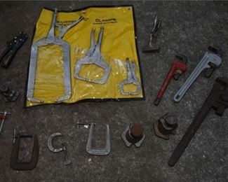 Group Lot Of Clamps and Wrenches