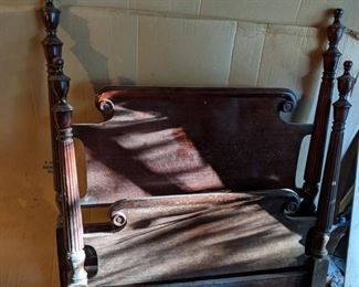Antique solid wood single bed frame