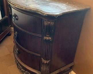 Collezione Europa Faux Marble Top Nightstand Single	32x32.5x20.5in	HxWxD