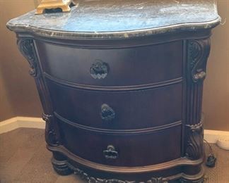 Collezione Europa Faux Marble Top Nightstand Single	32x32.5x20.5in	HxWxD