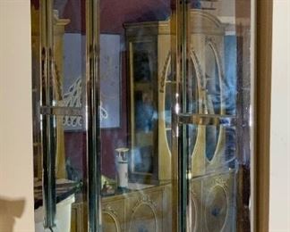 MCM Vintage Chrome Frame Elongated Octagon Mirror	56in H x36in W x2in D	HxWxD