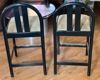 2 1980s Modern Counter Hight Chairs Bar Stools PAIR	36in H x 25in W x20in D seat Height : 24in