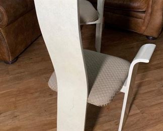 TWO 1980s Modern High Back Faux Marble Chair	45x26x26in HxWxD