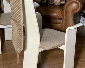 TWO 1980s Modern High Back Faux Marble Chair	45x26x26in HxWxD