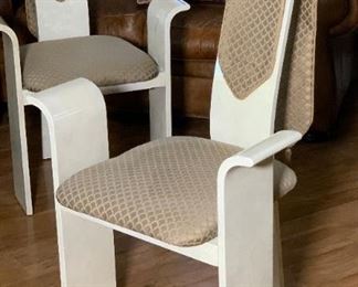 TWO 1980s Modern High Back Faux Marble Chair	45x26x26in HxWxD