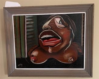 Original Harold Laynor 1951 MCM Art Abstract	14x17in