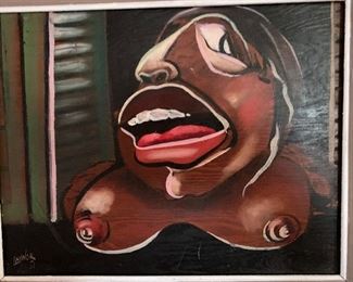 Original Harold Laynor 1951 MCM Art Abstract	14x17in