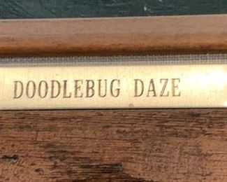 *Original* Art Bob Eckel Doodlebug Daze Train Painting	27x23.75x2.5in	HxWxD