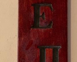 2pc Ohio University Fraternity Paddle Alpha RHO Chapter 1960	20.75in L x 3.5in W	