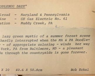 *Original* Art Bob Eckel Doodlebug Daze Train Painting	27x23.75x2.5in	HxWxD