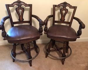Barstools, leather, swivel $300/ea or both for $500.00  Debit and Credit Accepted.