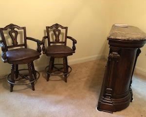 Bar and Barstools together. If all purchased together, price is $1400.00 for all ($200 discount)                         
Debit and Credit Accepted.  