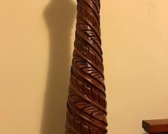 Queen bed carved detail