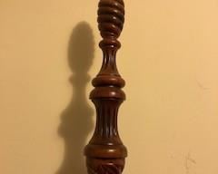 Queen bed carved detail