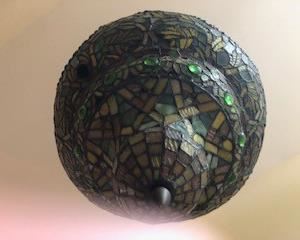 (Unlit) Tiffany Style Pendant Chandelier, large.                              38"L x 18"D/W at widest area