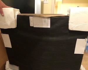 Back of framed Cheval