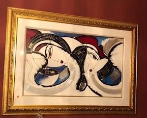 Signed Japanese paining, professionally framed. $200.00