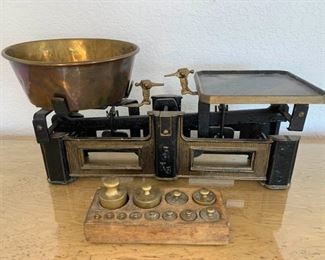 Antique Five Kg Balance Scale and Weights