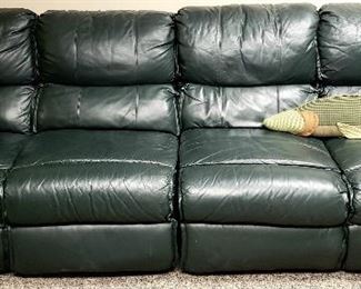Four leather recliner sectional