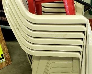Stacking resin chairs