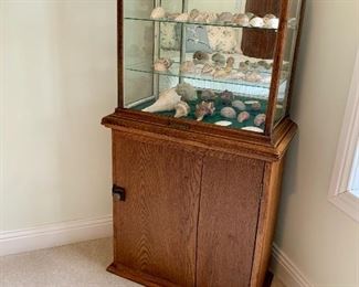 Bottom piece is an antique cubby cabinet / mail cabinet