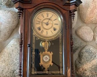 Eight Day Movement E.N. Welch, Lucca Mahogany Parlor Clock 1875 